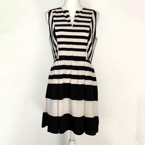 ABS by Allen Schwartz Sleeveless Black & White Striped Dress Size 8